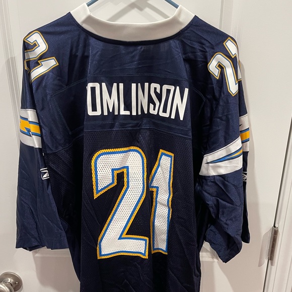 NFL San Diego Chargers NWT XXL Reebok Ladainian Tomlinson #21 Reebok home Jersey - Picture 5 of 12
